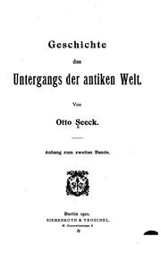 Cover of: Geschichte des Untergangs der antiken Welt.