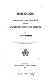 Cover of: Heortologie by August Mommsen