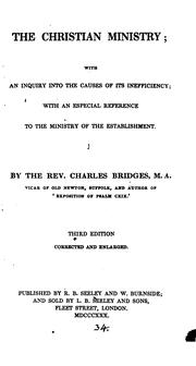 Cover of: The Christian ministry by Charles Bridges