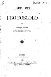 Cover of: I sepolcri by Ugo Foscolo