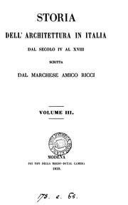 Cover of: Storia dell'architettura in Italia dal secolo IV al XVIII.