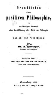 Grundlinien einer positiven Philosophie by Martin Deutinger