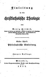 Cover of: Einleitung in die christkatholische Theologie.