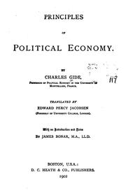Cover of: Principles of political economy. by Charles Gide