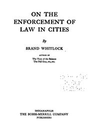 Cover of: On the enforcement of law in cities.