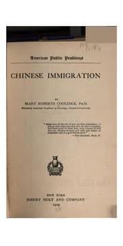 Cover of: Chinese immigration