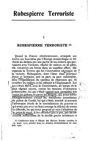 Cover of: Robespierre terroriste. by Mathiez, Albert