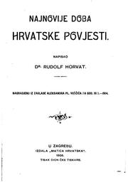 Cover of: Najnovije doba hrvatske povjesti