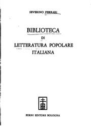 Cover of: Biblioteca di letteratura popolare italiana.