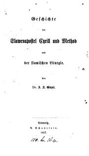 Geschichte der Slawenapostel Cyrill und Method und der slawischen Liturgie by Joseph Augustin Ginzel