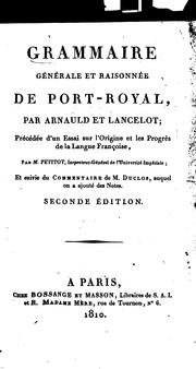 Cover of: Grammaire générale et raisonnée de Port-Royal