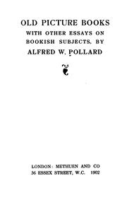 Cover of: Old picture books | Alfred William Pollard