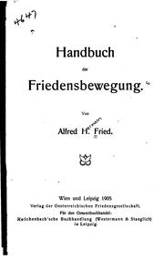 Cover of: Handbuch der Friedensbewegung.
