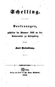 Cover of: Schelling: Vorlesungen, gehalten im Sommer 1842 an der Universität zu Königsberg.