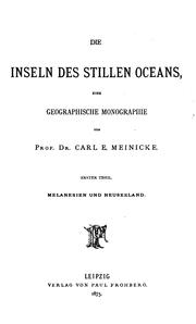 Cover of: Die Inseln des Stillen Oceans by Karl Eduard Meinicke