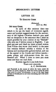 Letters by Algernon Charles Swinburne
