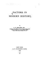 Cover of: Factors in modern history. by A. F. Pollard