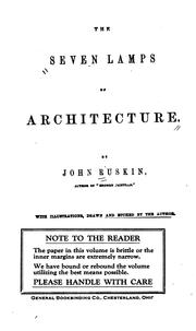 Cover of: The seven lamps of architecture.