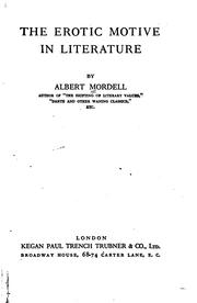 Cover of: The erotic motive in literature. by Albert Mordell