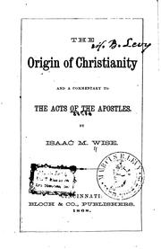 Cover of: origin of Christianity | Isaac Mayer Wise