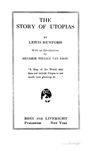 Cover of: The story of Utopias. by Lewis Mumford