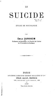 Cover of: Le suicide: étude de sociologie.