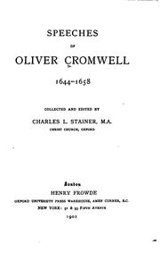 Cover of: Speeches, 1644-1658. by Oliver Cromwell