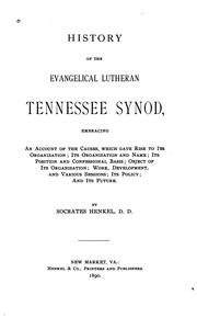 Cover of: History of the Evangelical Lutheran Tennessee Synod.