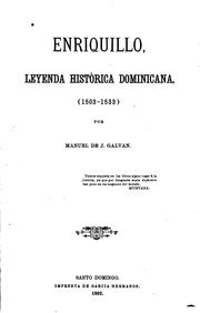 Cover of: Enriquillo by Manuel de J. Galván