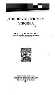 Cover of: The revolution in Virginia