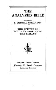 The analyzed Bible by Morgan, G. Campbell