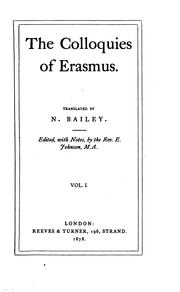 The colloquies of Erasmus by Desiderius Erasmus