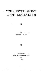 Cover of: The psychology of socialism.