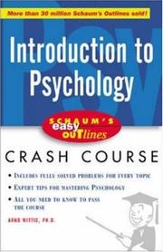 Cover of: Schaum's Easy Outline of Introduction to Psychology by Arno F. Wittig, Arno F. Wittig