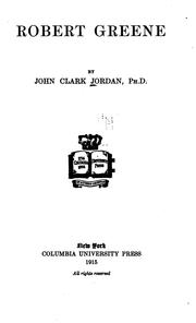 Cover of: Robert Greene. by John Clark Jordan