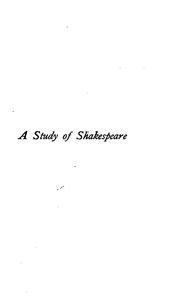 Cover of: A study of Shakespeare.