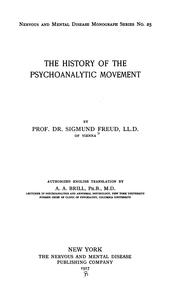 Cover of: On the history of the psycho-analytic movement.