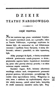 Cover of: Dzieie Teatru Narodowego by Wojciech Bogusławski