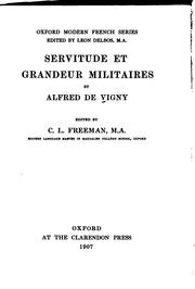 Cover of: Servitude et grandeur militaires. by Alfred de Vigny