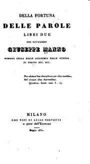 Cover of: Della fortuna delle parole: libri due