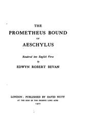 Cover of: The Prometheus bound of Aeschylus by Aeschylus