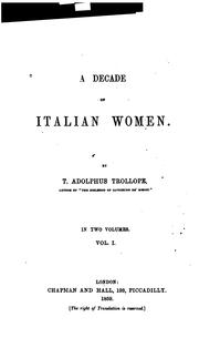 Cover of: A decade of Italian women.