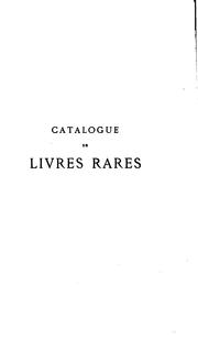 Cover of: Catalogue de livres rares et précieux provenant du cabinet d'un amateur lyonnais