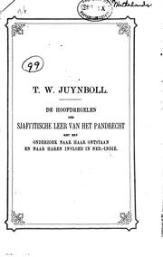De hoofdregelen der Sjafi'itische leer van het pandrecht by Juynboll, Th. W.