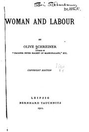 Cover of: Woman and labour. by Olive Schreiner