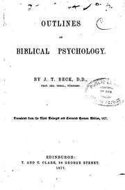 Cover of: Outlines of Biblical psychology