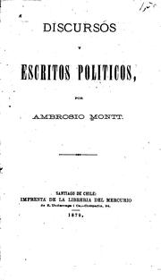 Cover of: Discursos y escritos políticos. by Ambrosio Montt