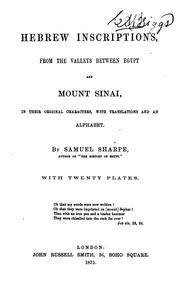 Cover of: Hebrew inscriptions by Samuel Sharpe