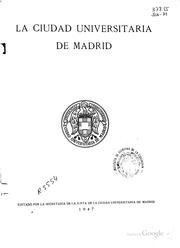 Cover of: La ciudad universitaria de Madrid.
