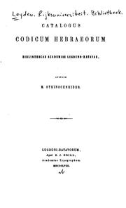 Cover of: Catalogus codicum Hebraeorum